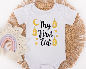 My First Eid Baby Bodysuit - Islamic Holiday Gift - Eid Present - First Eid Milestone - Eid Gift For Muslim Babies