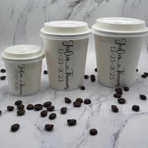 Bicchieri monouso personalizzati - Bicchieri monouso per bevande - Bicchieri di carta per caffè personalizzati - Bicchieri monouso con coperchio - Stazione per bevande