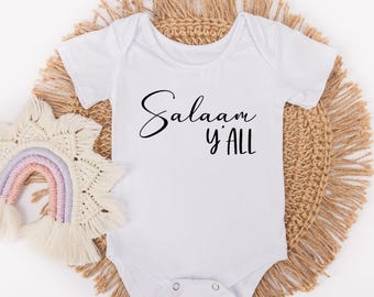 Salaam Ya'll Bodysuit - Muslim Baby Ramadan Gifts - Muslim Baby Gifts -Ramadan Gift Ideas - Arabic Baby Gift - Muslim Baby Arrival Bodysuit