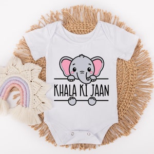 Khala Ki Jaan Baby Bodysuit - Masi Ki Jaan Elephant - Little Elephant - Aunt Love- Desi Baby Bodysuit - Indian Baby Gift - Punjabi Baby Gift