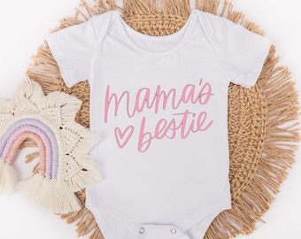 Mama' s Bestie Baby Bodysuit - Mama And Baby Love - Funny Baby Bodysuit - Baby Shower Gifts - Newborn Gifts