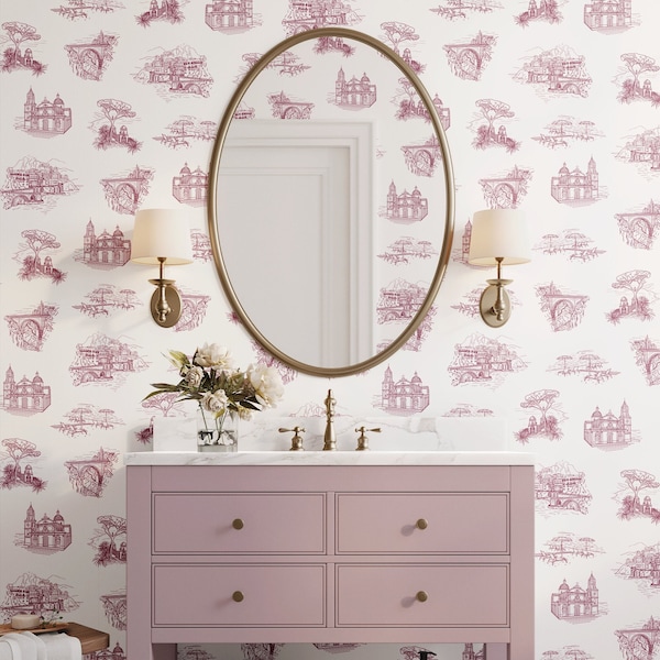 Toile Wallpaper Etsy