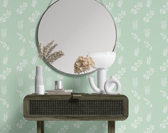 Green Leaf Peel and Stick Wallpaper: Removable Whimsical Decor