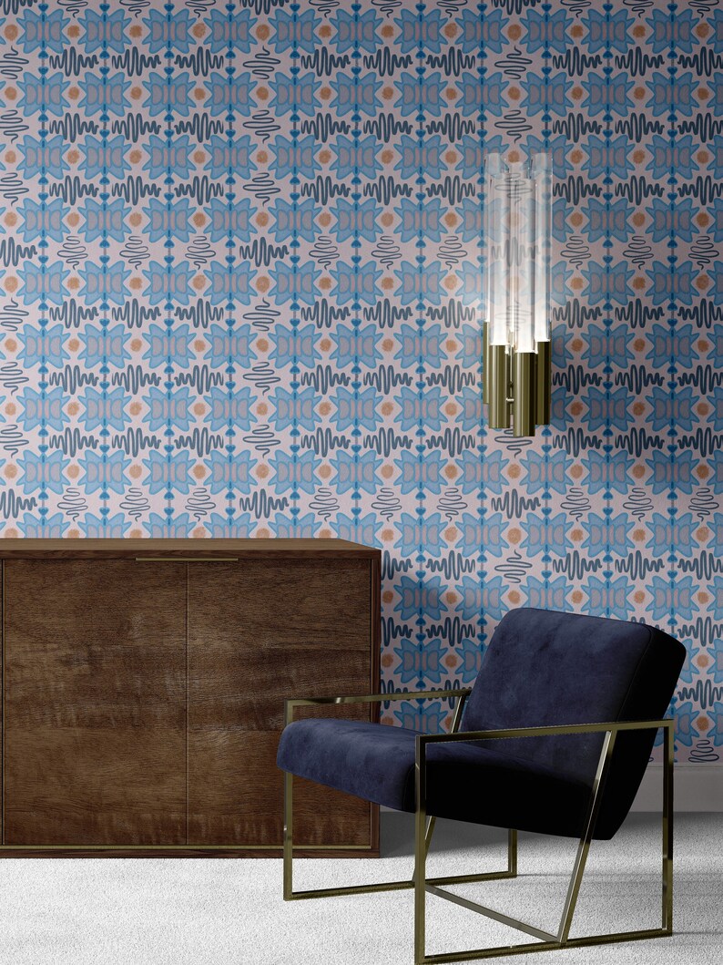Abstract Peel and Stick Wallpaper Maximalist Wallpaper - Etsy