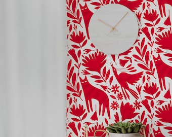 Red Otomi Wallpaper: Floral Flying Bird Peel and Stick Wallcovering
