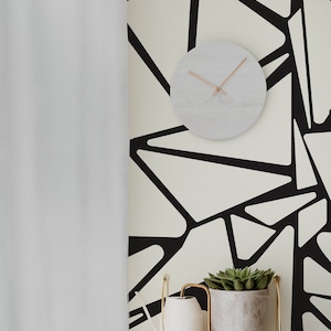 Black and White Abstract Wallpaper: Removable Peel and Stick or Unpasted