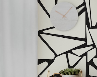 Black and White Abstract Wallpaper: Removable Peel and Stick or Unpasted