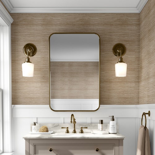 Natural Tan Texture Wallpaper Faux Grasscloth Peel and Stick Etsy