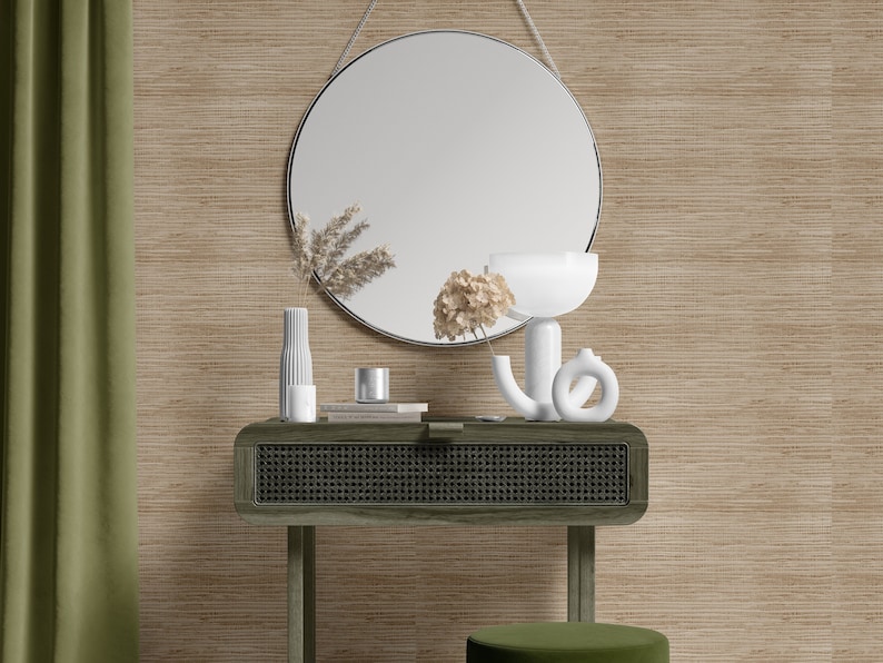 Faux Grasscloth Peel and Stick Wallpaper Grass Cloth Etsy