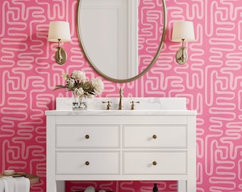 Pink Abstract Wallpaper: Peel and Stick Wall Decor