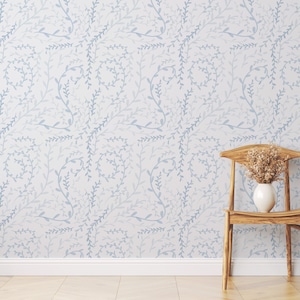 Blue Vines Peel and Stick Wallpaper: Boho Nursery Wallcovering
