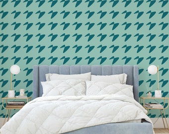 Blue Geometric Abstract Peel and Stick Wallpaper