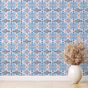 Abstract Peel and Stick Wallpaper, Maximalist Wallpaper, Removable Self