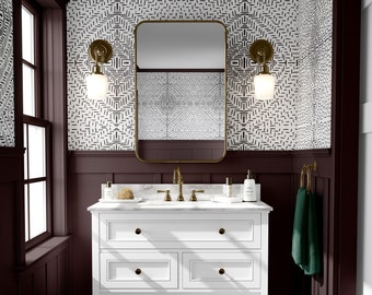Abstract Black and White Peel and Stick Wallpaper: Removable Polka Dot Design