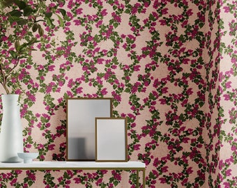 Pink Floral Vine Wallpaper: Bougainvillea Flowers, Peel and Stick