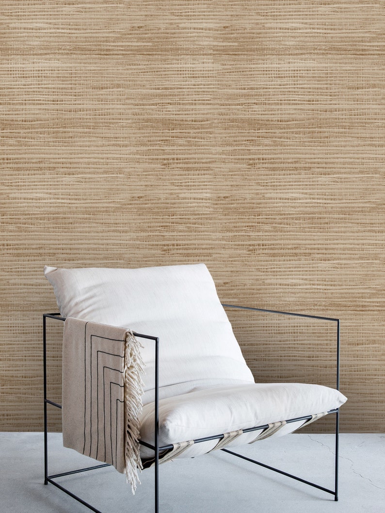 Faux Grasscloth Peel and Stick Wallpaper Grass Cloth Etsy