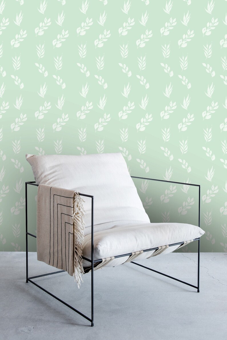 Green Peel and Stick Wallpaper Removable Wallpaper Whimsical - Etsy