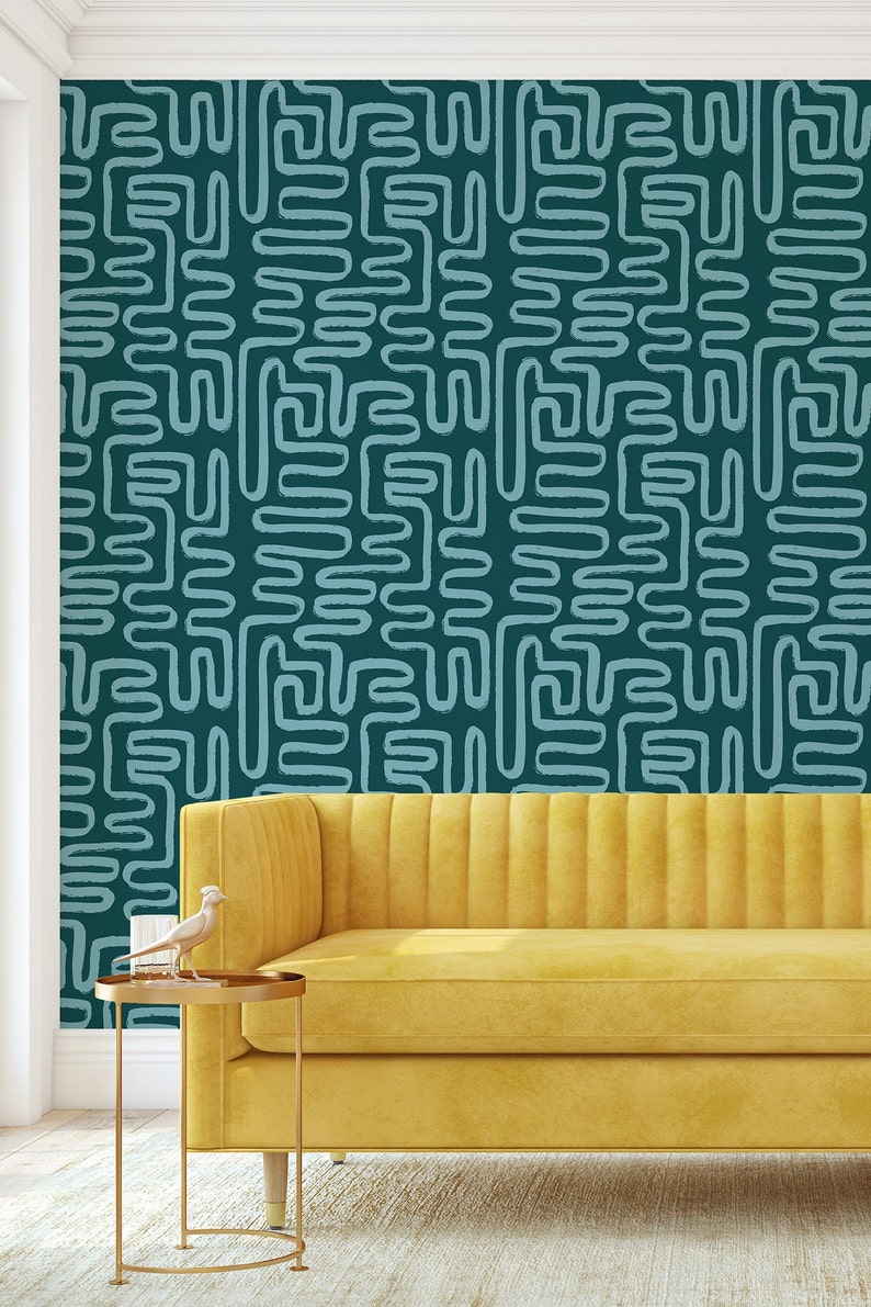 Blue Abstract Peel and Stick Wallpaper - Etsy