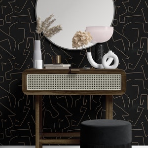 Semi Circles Modern Wallpaper - Scandinavian Geometric Peel & Stick Removable Wallpaper