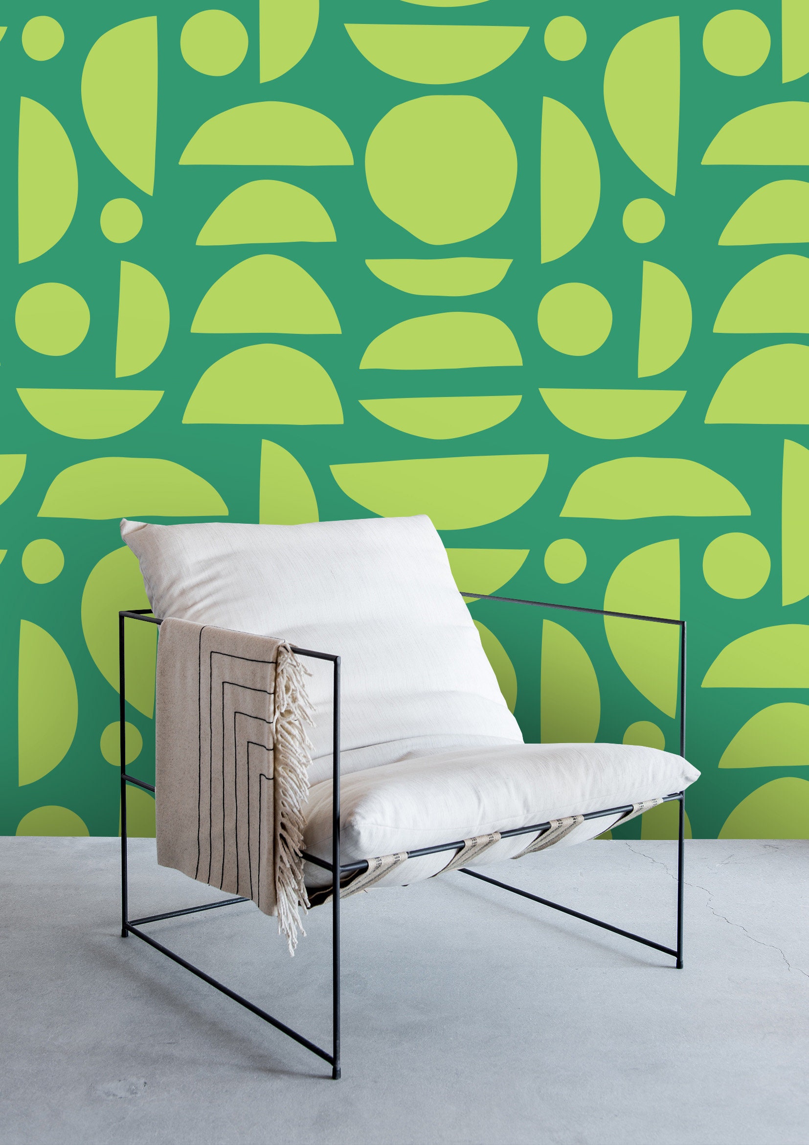 Green Geometric Abstract Wallpaper Removable Peel and Stick - Etsy