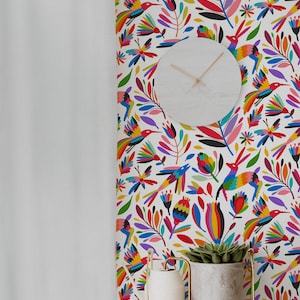 Otomi Wallpaper Colorful Wall Covering Floral Wallpaper Peel Stick