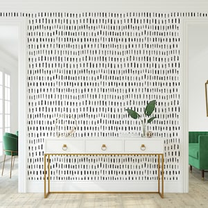 Black and White Abstract Wallpaper: Peel and Stick, Removable