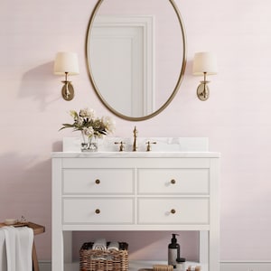 Blush Pink peel and stick grasscloth wallpaper for bathrooms, grasscloth printed removable wallpaper, mauve wallpaper for girls nursery