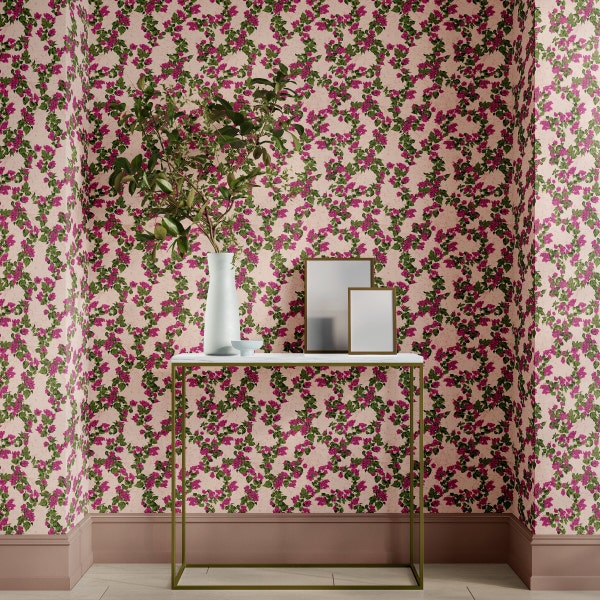 Pink Grasscloth Wallpaper Etsy