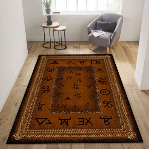 Viking Symbols And Meanings Area Rug, Helm of Terror Mysterious and