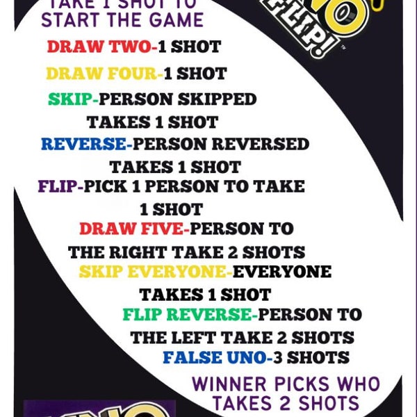 Dirty Uno Rule Card Etsy