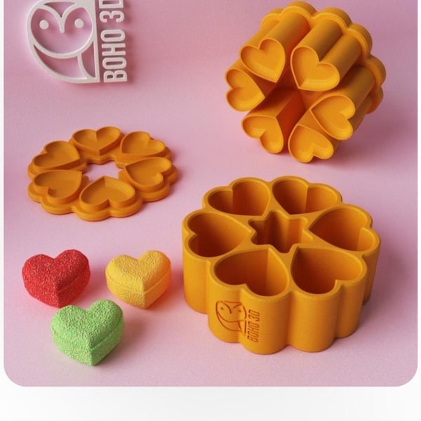 Mini Heart Pack Bath Bomb Mold (Model B)