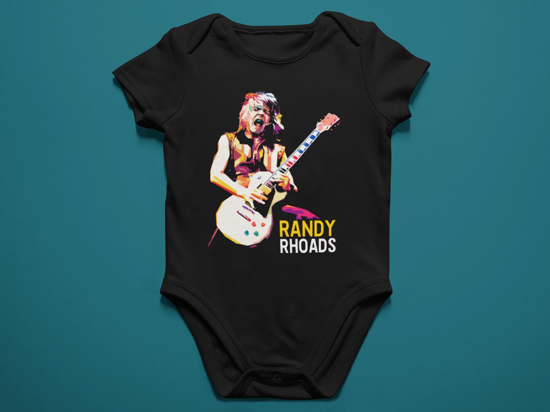 Randy Rhoads Guitar Action Shot Art on One Piece Baby Body - Etsy Randy Rhoads Guitar Action Shot Art on One Piece Baby Body - Etsy