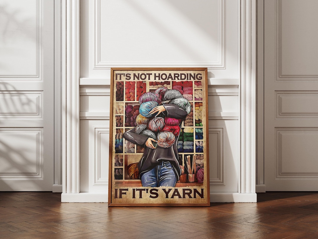 Retro Knitting Jigsaw Puzzle - It's Not Hoarding If It's Yarn 500 Piece Wooden Puzzle