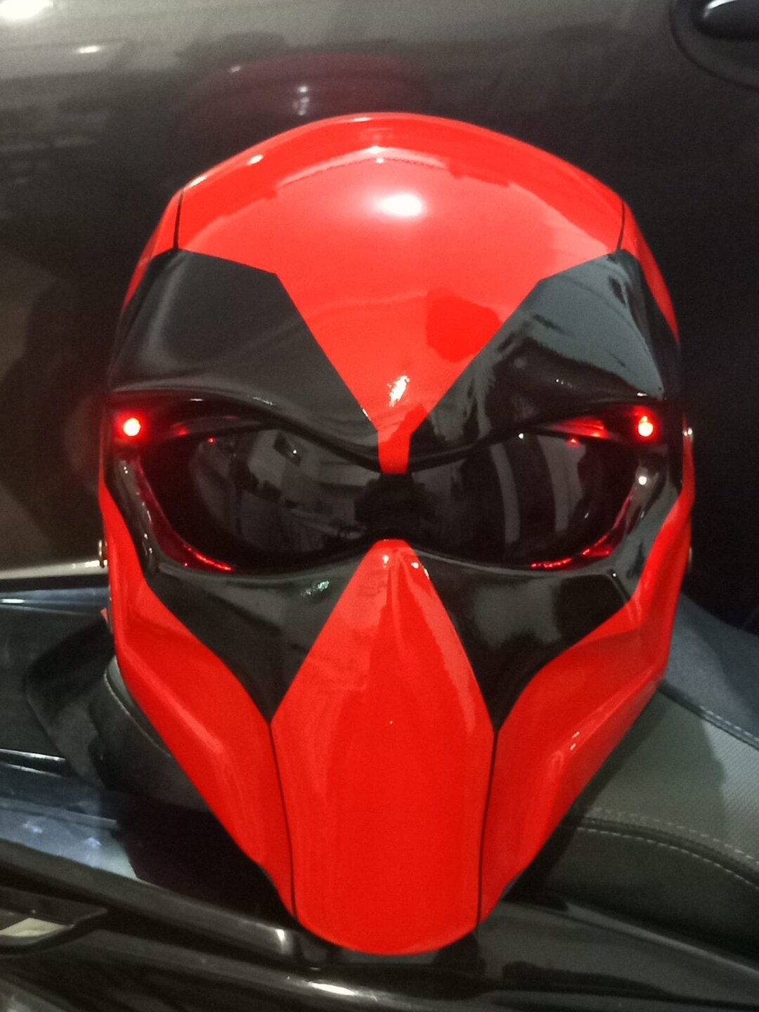 Deadpool Helmet Red Motorcycle Ece Dot Approve Etsy