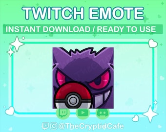 ANIMATED Gengar Laughing Poke Ball Emote (Twitch Discord YouTube) Gengar Animated GIF - Cute Chibi Gengar Animated emote for Streamers