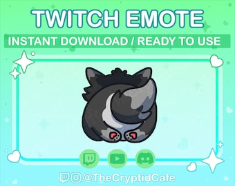 ANIMATED Grey Wolf Tail Wag Emote (Twitch Discord YouTube) Cute Wolf Animated GIF - Cute Chibi Kawaii Wolf Animated emote for Streamers