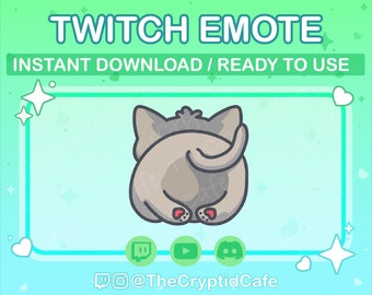 ANIMATED White Cat Tail Wag Emote (Twitch Discord YouTube) Cute kitty Animated GIF - Cute Chibi Kawaii neko Animated emote for Streamers