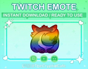 ANIMATED Pride Wolf Tail Wag Emote (Twitch Discord YouTube) Cute Wolf Animated GIF - Cute Chibi Kawaii Wolf Animated emote for Streamers