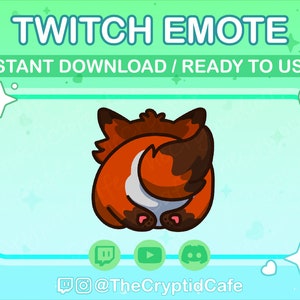 ANIMATED Fox Tail Wag Emote (Twitch Discord YouTube) Cute fox Animated GIF - Cute Chibi Kawaii fox Animated emote for Streamers