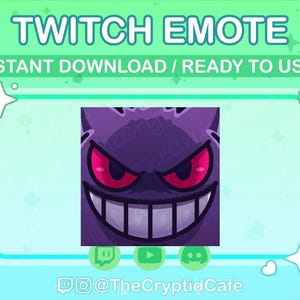 ANIMATED Gengar Laughing Emote (Twitch Discord YouTube) Gengar Animated GIF - Cute Chibi Gengar Animated emote for Streamers