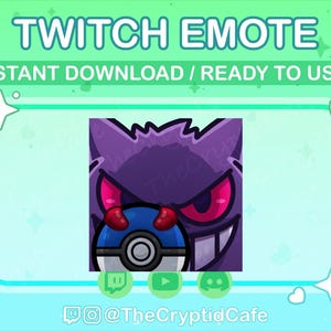 ANIMATED Gengar Laughing Great Ball Emote (Twitch Discord YouTube) Gengar Animated GIF - Cute Chibi Gengar Animated emote for Streamers