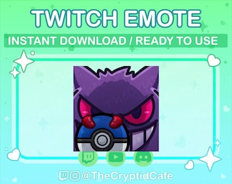 ANIMATED Gengar Laughing Great Ball Emote (Twitch Discord YouTube) Gengar Animated GIF - Cute Chibi Gengar Animated emote for Streamers