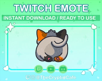 ANIMATED Calico Cat Tail Wag Emote (Twitch Discord YouTube) Cute kitty Animated GIF - Cute Chibi Kawaii neko Animated emote for Streamers