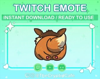 ANIMATED Eevee Tail Wag Emote (Twitch Discord YouTube) Cute Pokemon Animated GIF - Cute Chibi Kawaii Pokemon Animated emote for Streamers
