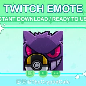 ANIMATED Gengar Laughing Ultra Ball Emote (Twitch Discord YouTube) Gengar Animated GIF - Cute Chibi Gengar Animated emote for Streamers