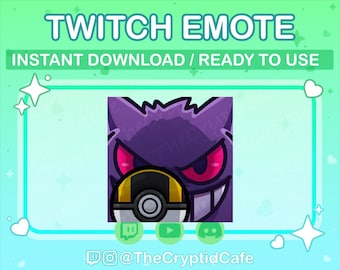 ANIMATED Gengar Laughing Ultra Ball Emote (Twitch Discord YouTube) Gengar Animated GIF - Cute Chibi Gengar Animated emote for Streamers