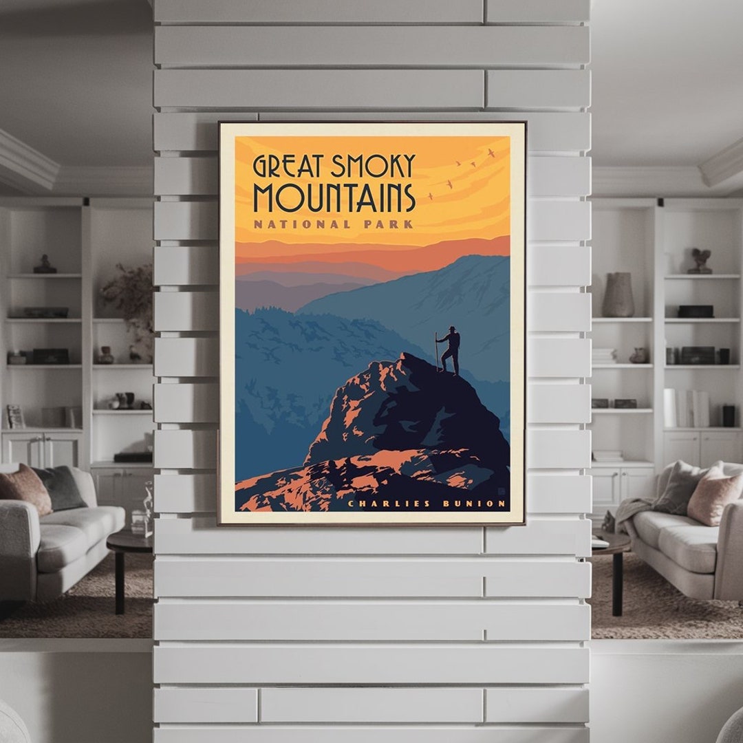 Great Smoky Mountains National Park, Charlies Bunion Poster Retro ...
