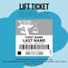 Retro Ski Lift Ticket Canva Template, Throwback, Lift Ticket, Mountain, Skiing, Snowboarding ...