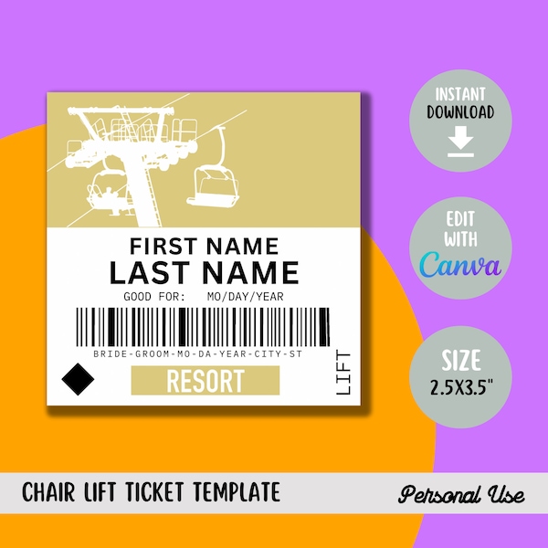 Lift Ticket Etsy