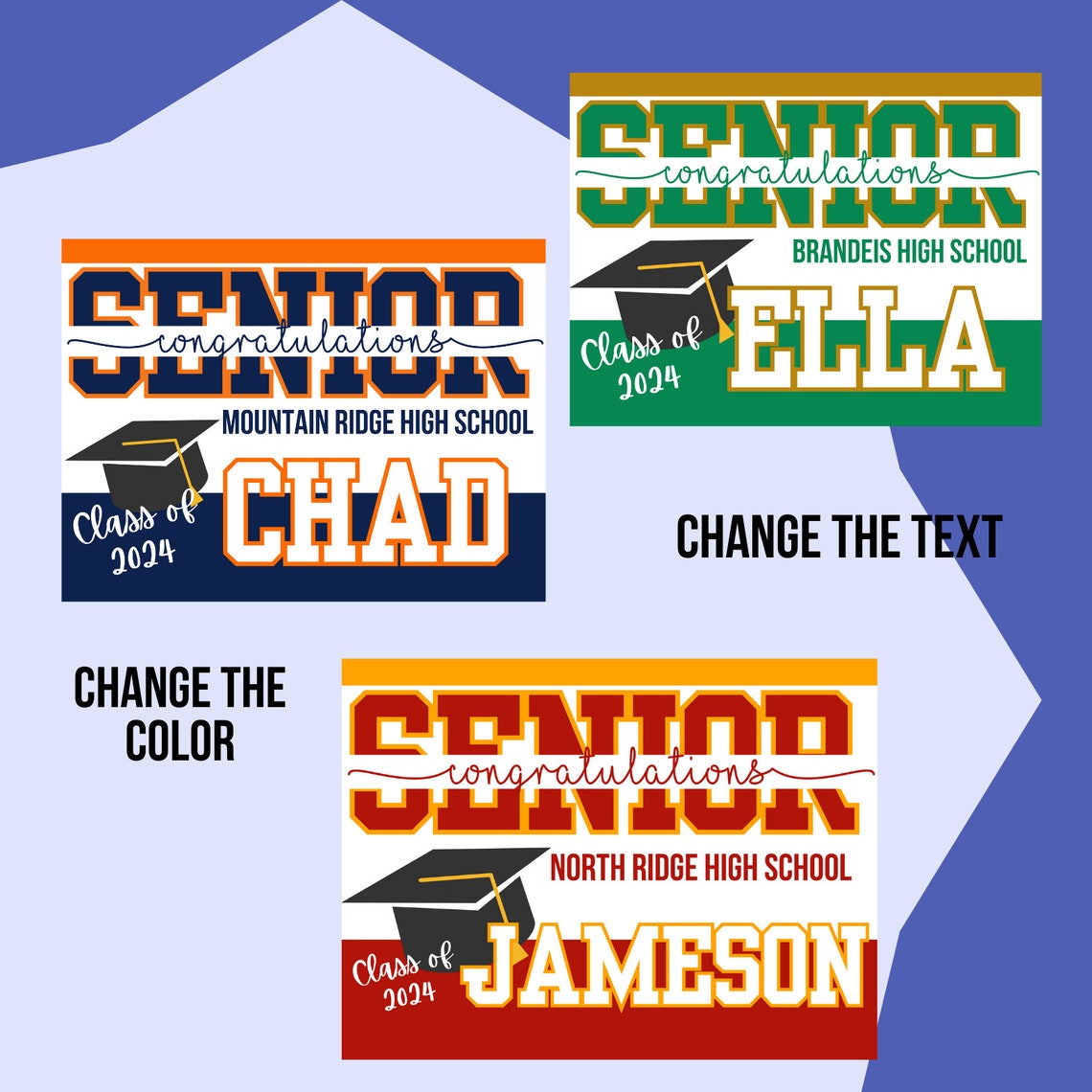 Customizable Senior Yard Sign Canva Template, High School Senior